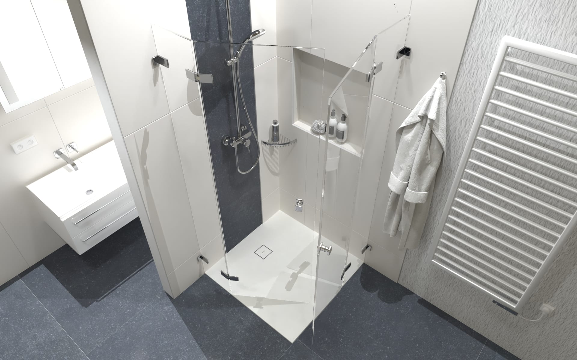 Poseidon douchescharnier installatie door een badkamerinstallateur