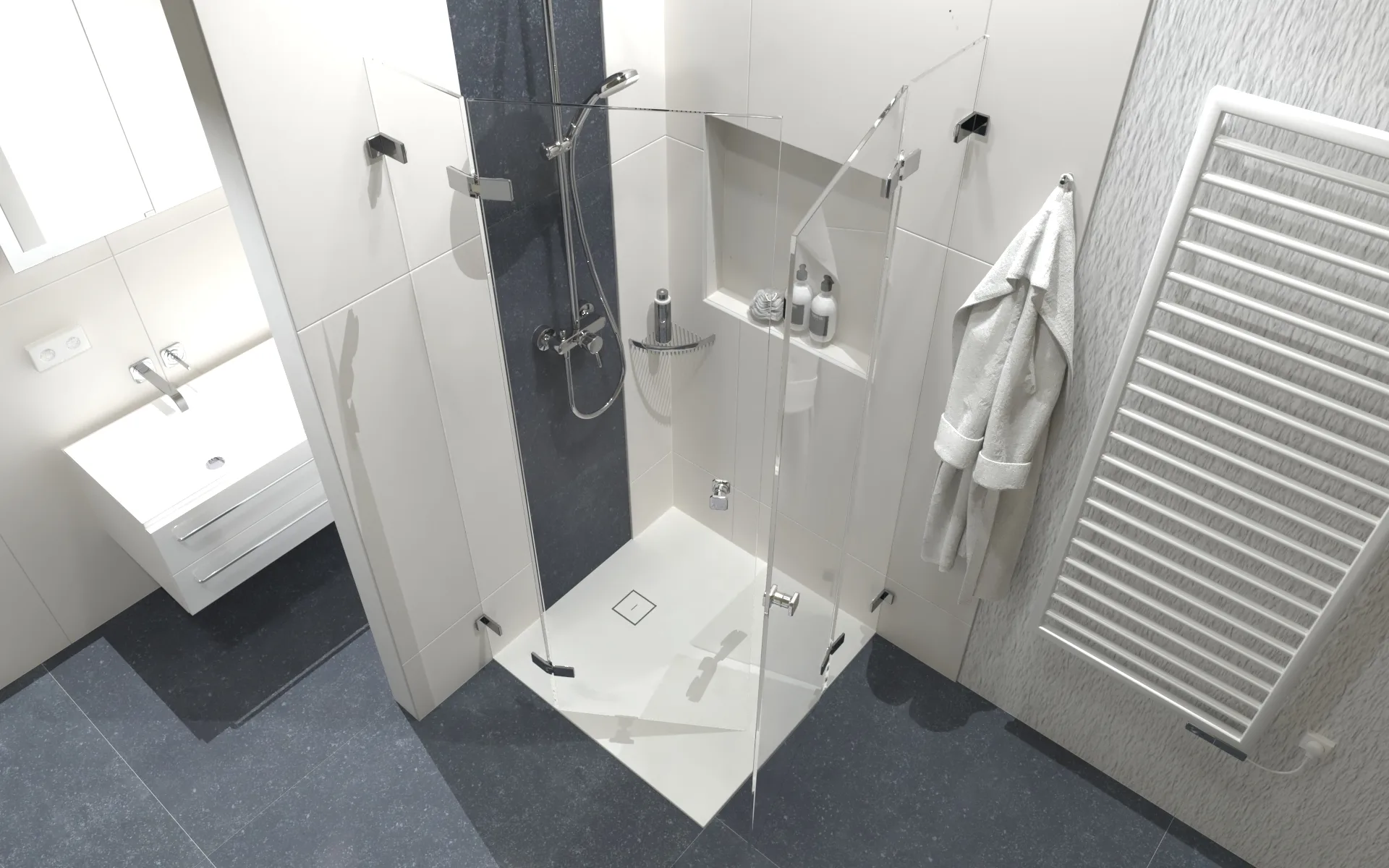 Poseidon douchescharnier installatie door een badkamerinstallateur