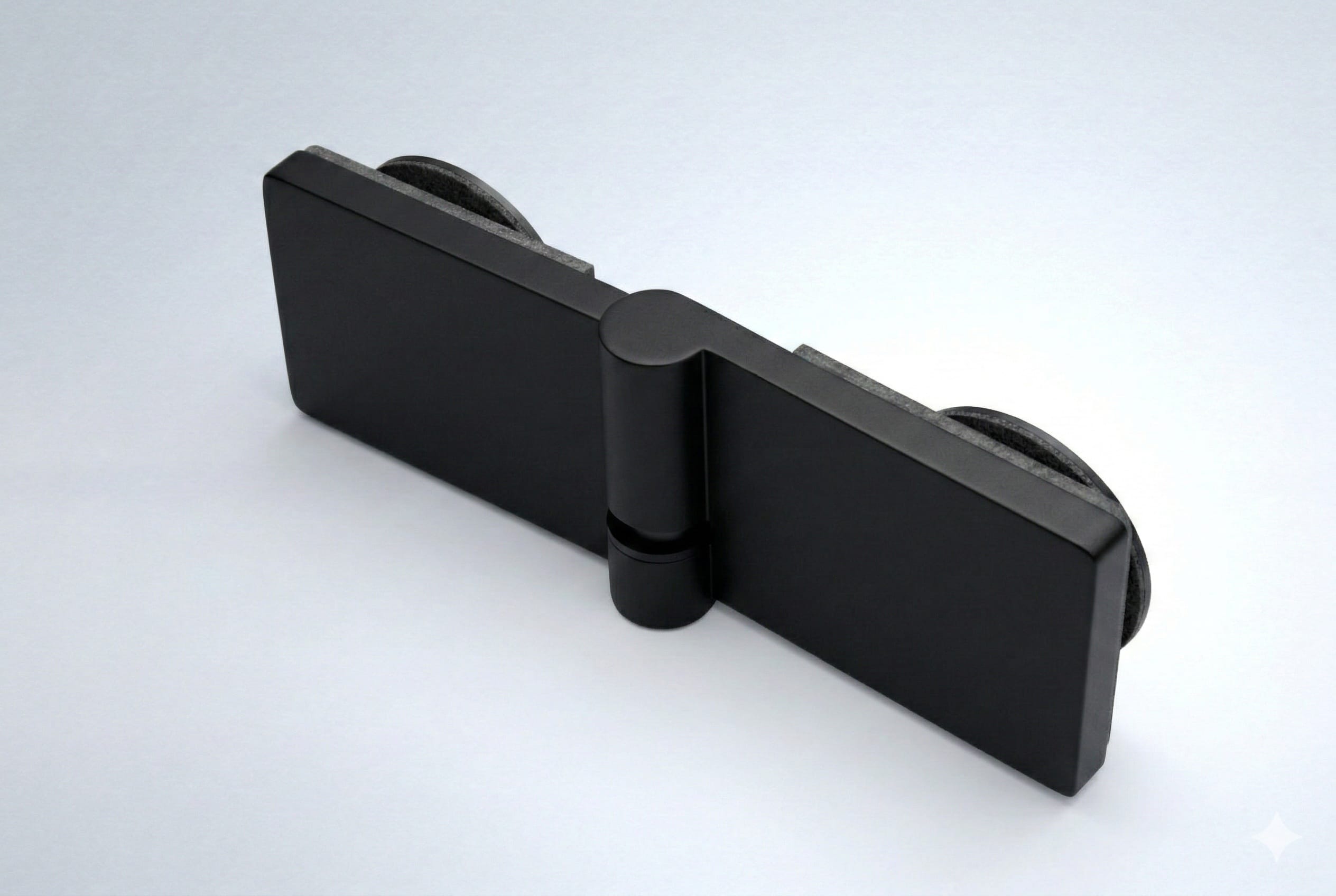 Poseidon douchescharnier massief messing zwart — combineren met FlexoTop glascoating