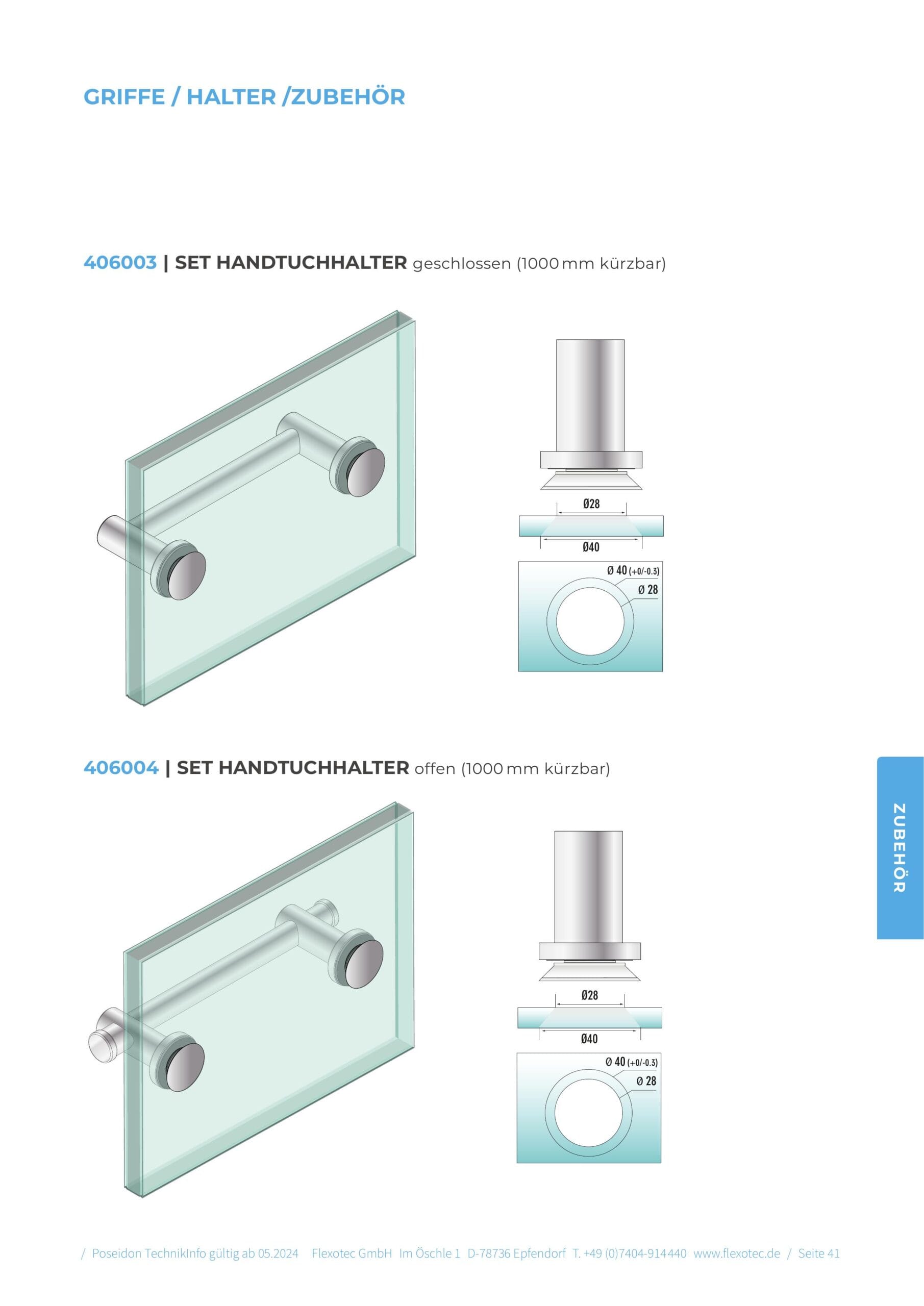 SET handdoekhouder gesloten - Poseidon art. 406003